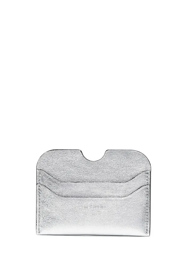 Acne Studios metallic-effect leather cardholder - Silverfärgad
