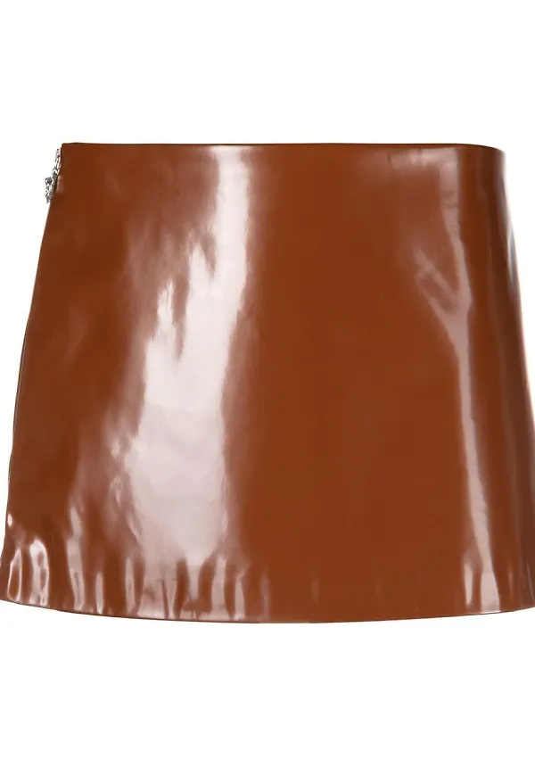 Acne Studios minikjol i konstläder - Brun