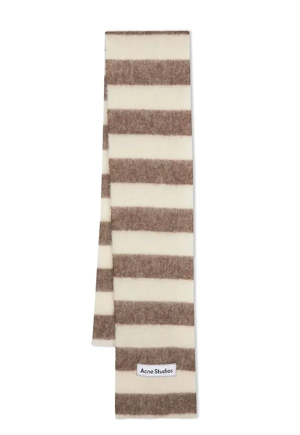 Acne Studios randig stickad halsduk - Brun