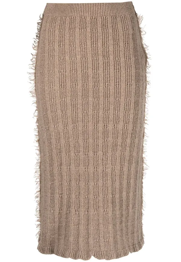 Acne Studios ribbstickad klänning - Brun