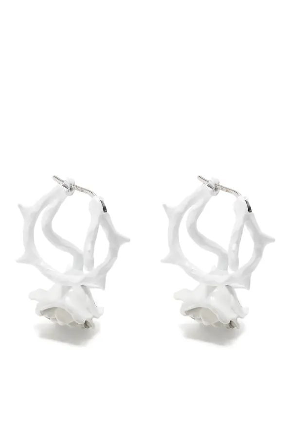 Acne Studios rose and thorn hoop earrings - Vit