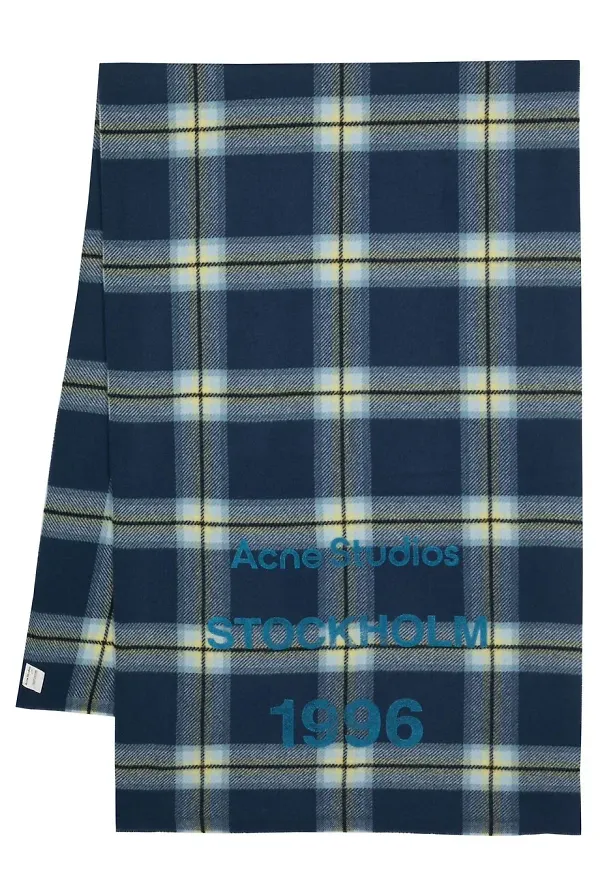 Acne Studios rutig halsduk - Blå
