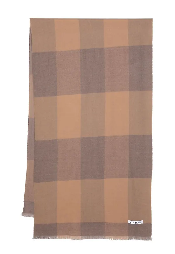 Acne Studios rutig halsduk - Brun