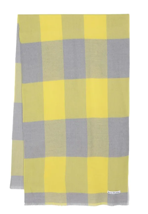 Acne Studios rutig halsduk - Gul