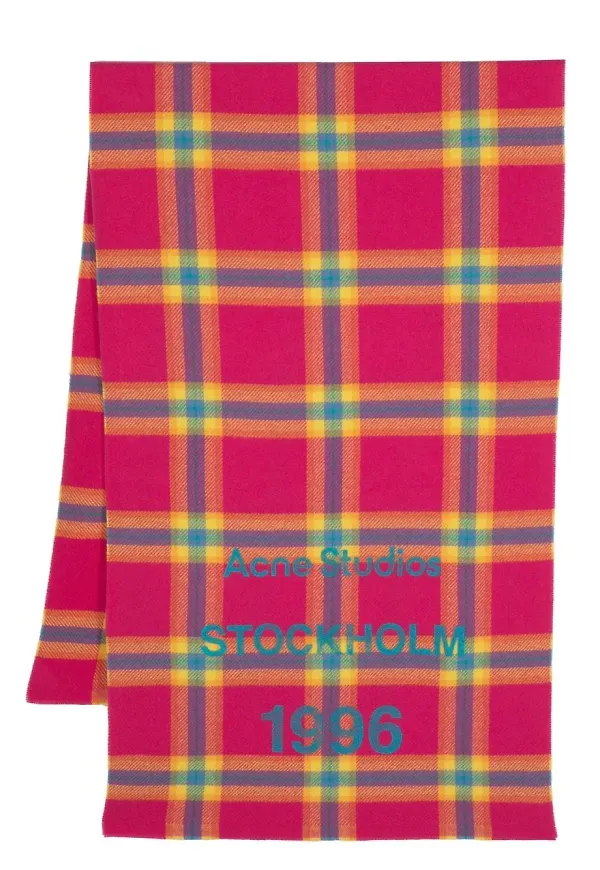 Acne Studios rutig halsduk - Rosa