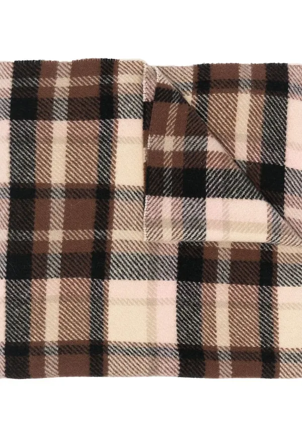 Acne Studios rutig halsduk med logotyp - Brun