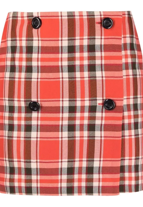 Acne Studios rutig minikjol - Röd
