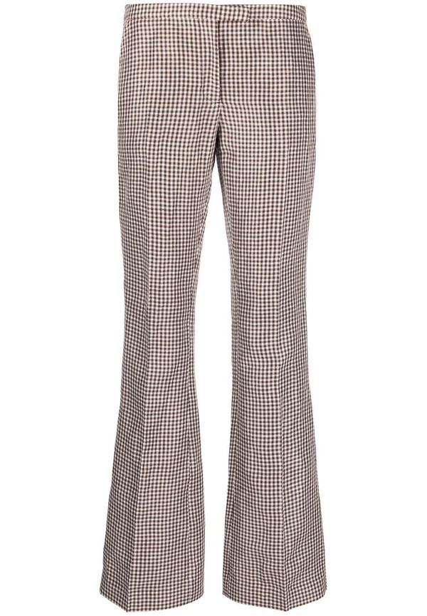 Acne Studios rutiga byxor med låg midja - Brun