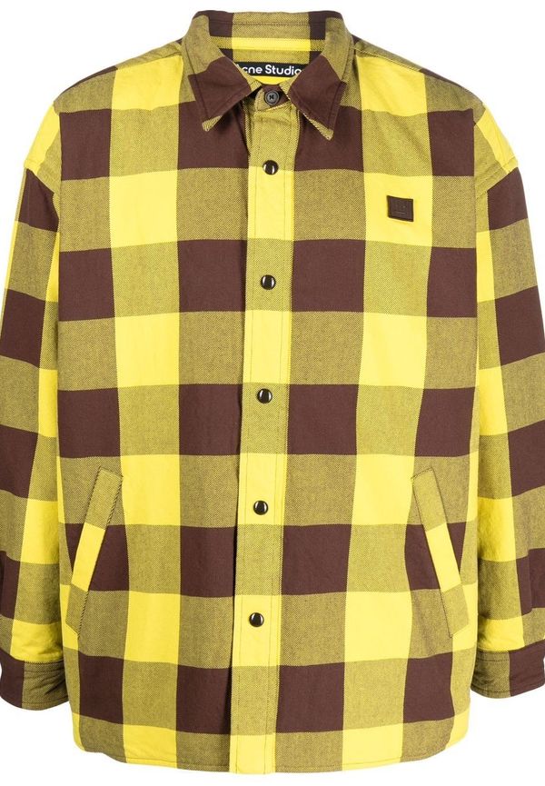 Acne Studios rutmönstrad skjortjacka - Gul