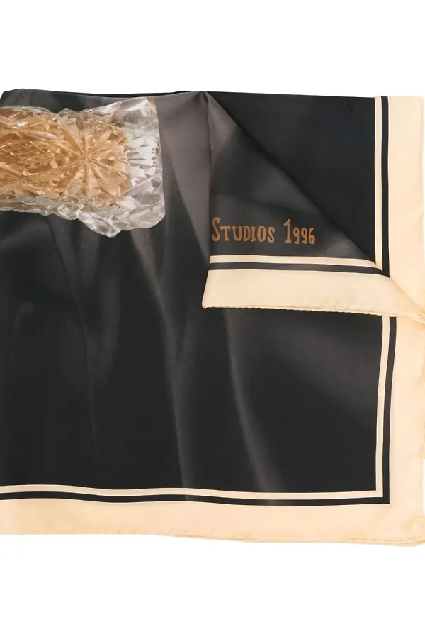 Acne Studios sidensjal med logotyp - Blå
