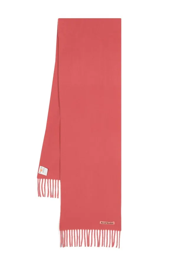 Acne Studios sjal med tofsdetalj - Röd