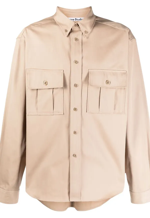 Acne Studios skjorta med utanpåliggande ficka - Neutral
