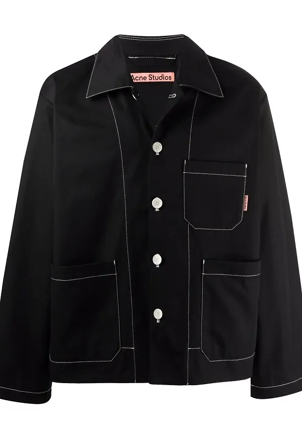 Acne Studios skjortjacka med kontraststygn - Svart