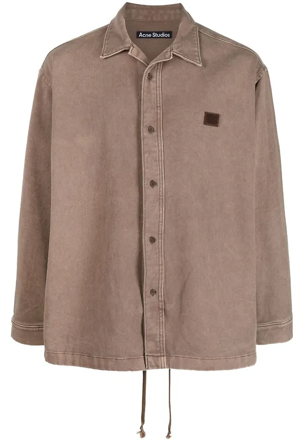 Acne Studios skjortjacka med logotypmärke - Brun