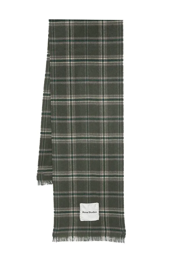 Acne Studios skotskrutig halsduk - Grön