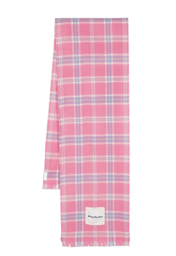 Acne Studios skotskrutig halsduk - Rosa