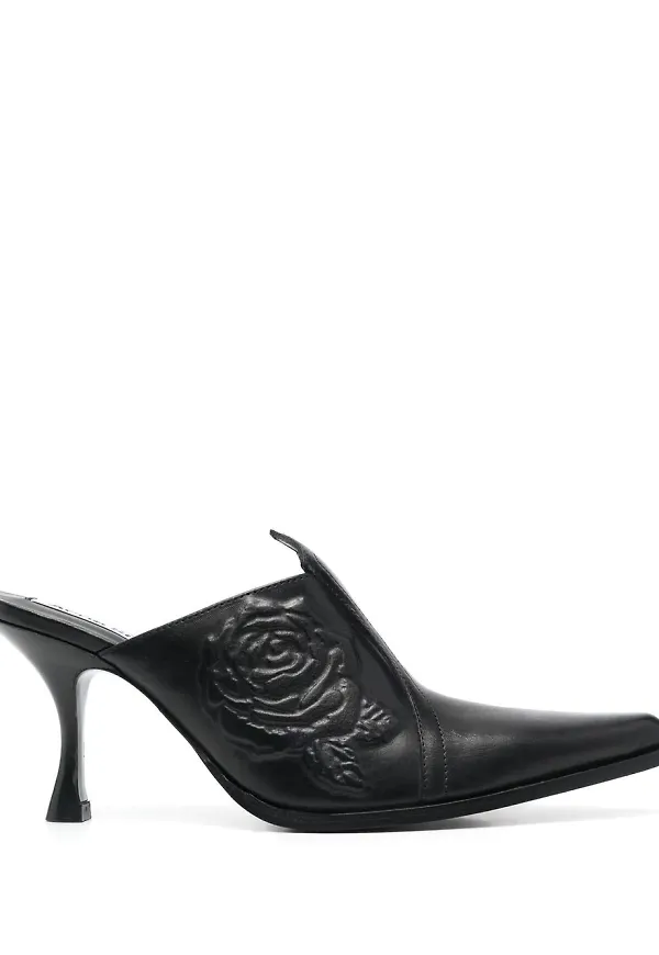 Acne Studios slip-ons med rosdetalj - Svart
