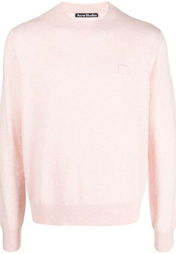 Acne Studios stickad tröja med logotypmärke - Rosa