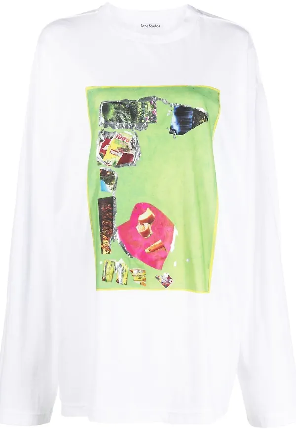Acne Studios t-shirt i oversize-modell - Vit