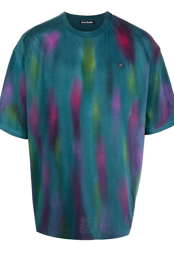 Acne Studios t-shirt med abstrakt tryck - Blå