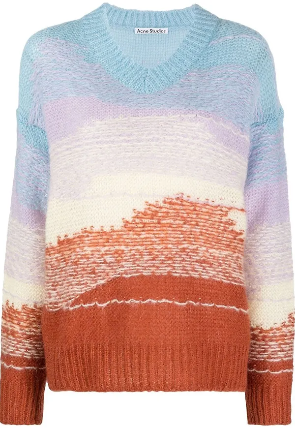 Acne Studios tonad stickad tröja - Blå