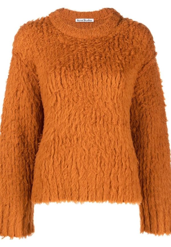 Acne Studios tröja i borstad ullblandning - Orange
