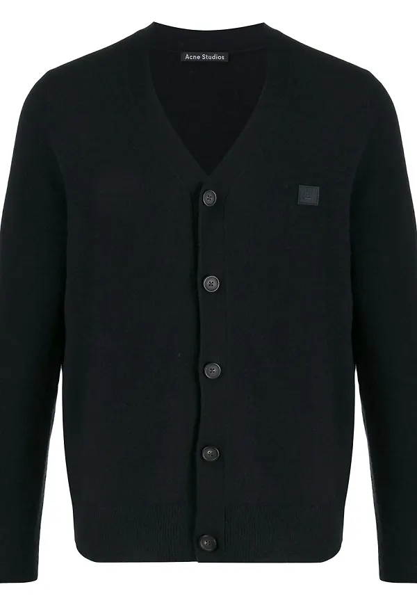 Acne Studios v-ringad yllecardigan - Svart