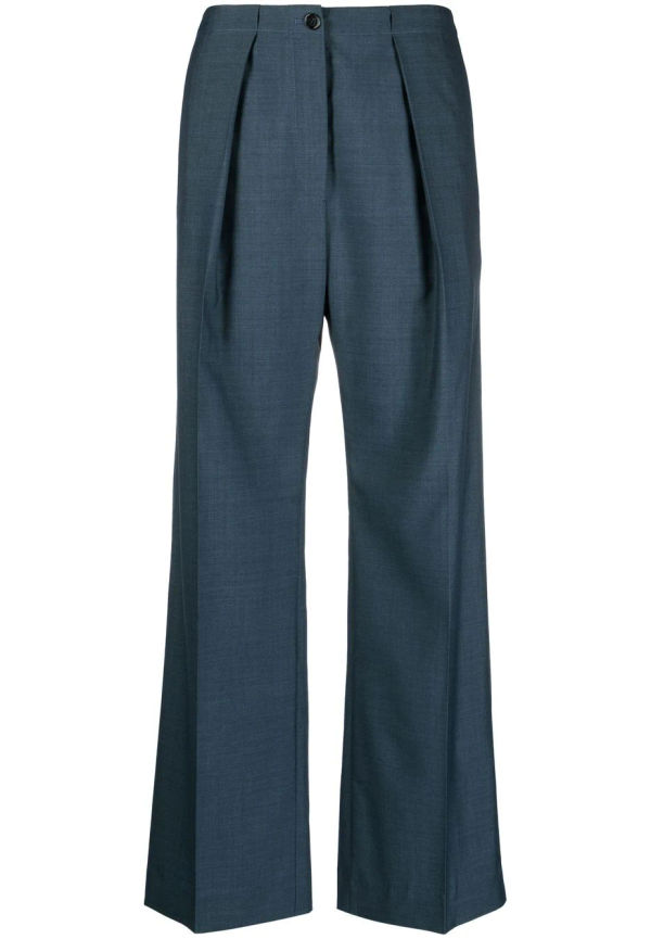 Acne Studios vida byxor med plisserad detalj - Blå