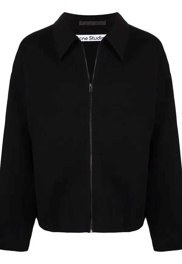 Acne Studios yllejacka med dragkedja - Svart