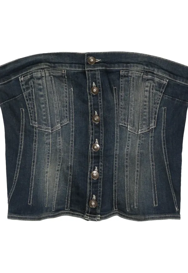 ACT Nº1 korsettopp i denim - Blå