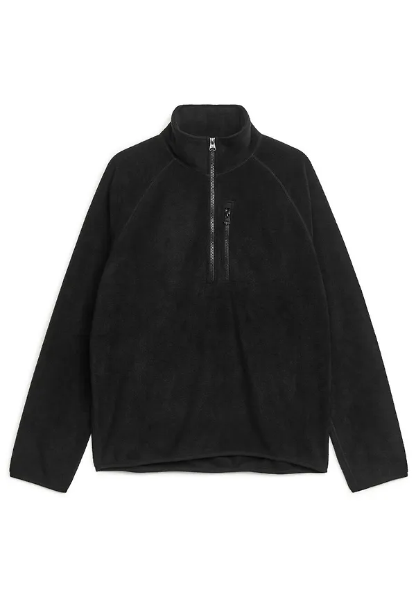 Active Double-Fleece Half-Zip Jacket - Black