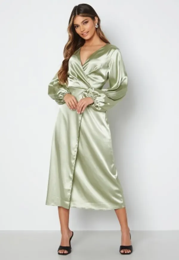 Bubbleroom Occasion Misha Satin Dress Dusty green 44
