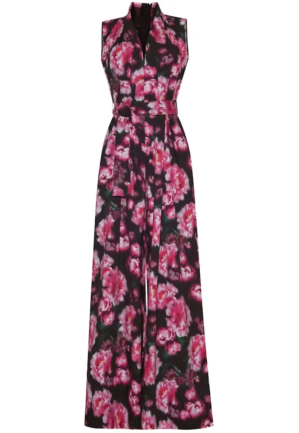 Adam Lippes Nansi blommig jumpsuit - Svart