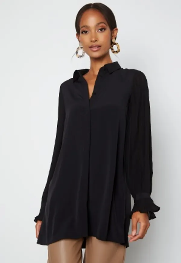Happy Holly Juliana pleated sleeve tunic Black 48/50