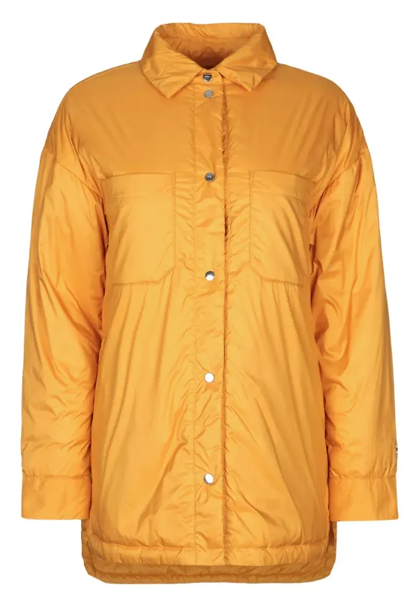 Add puffjacka med pikékrage - Orange