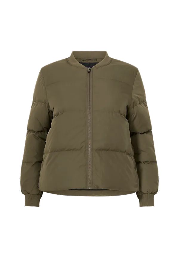 Selected FEMME CURVE - Dunjacka slfDany LS Down Jacket W Curve - Grå