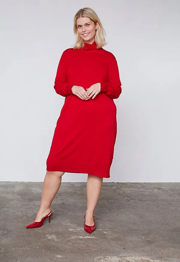 ADIA - Klänning Knit Dress - Röd