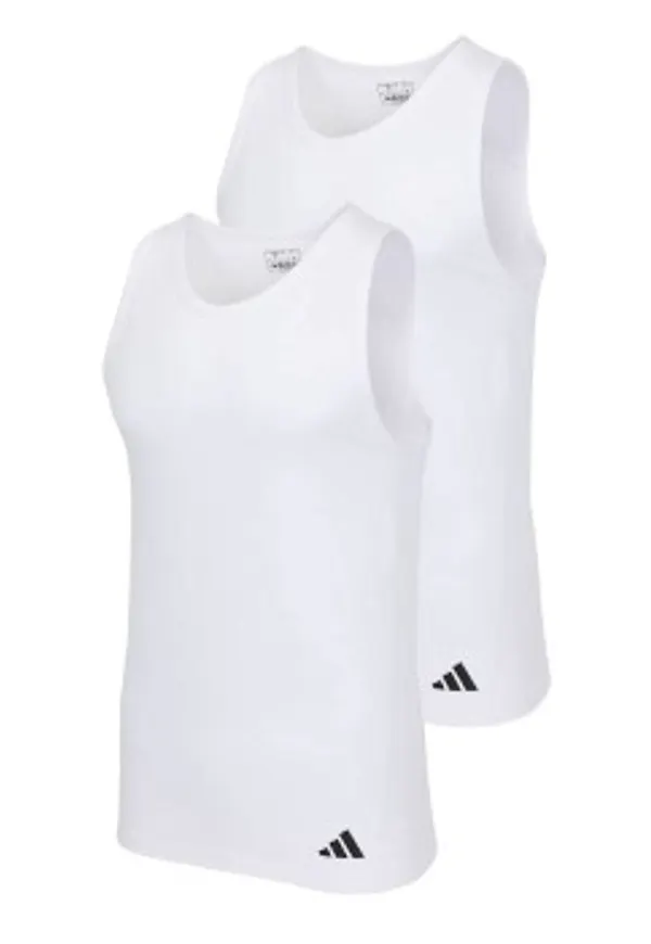 adidas 2P Active Flex Cotton Ergonomic Tank Top Vit bomull Large Herr