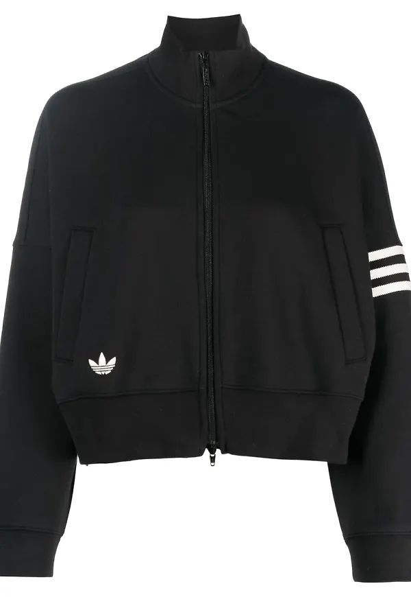 adidas beskuren fleecestickad jacka - Svart