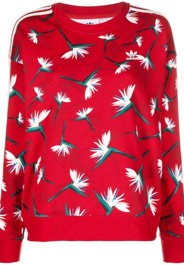 adidas blommig tröja - Röd