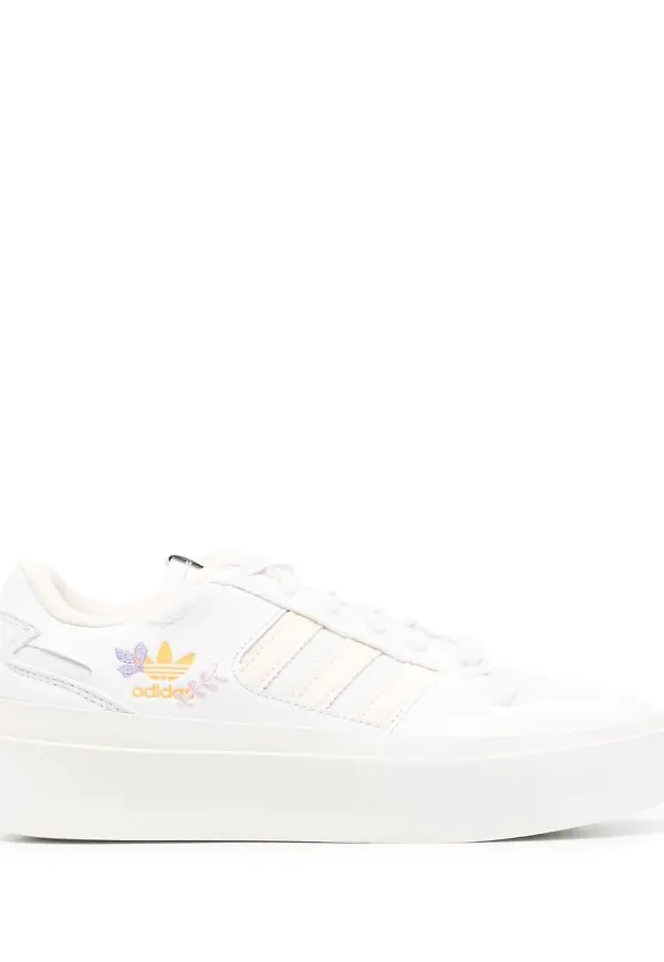 adidas blommiga sneakers med logotyp - Vit