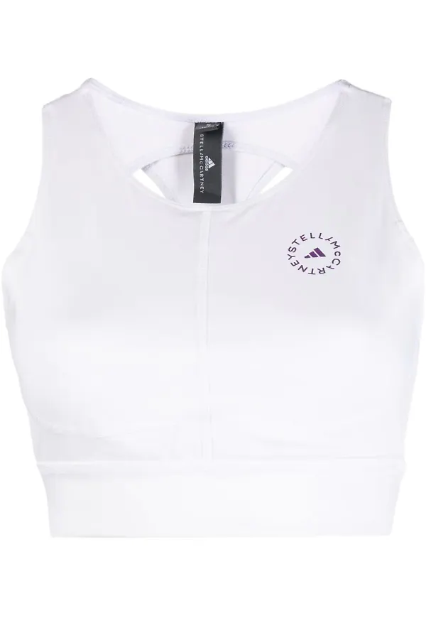 adidas by Stella McCartney croptop med brottarrygg - Vit