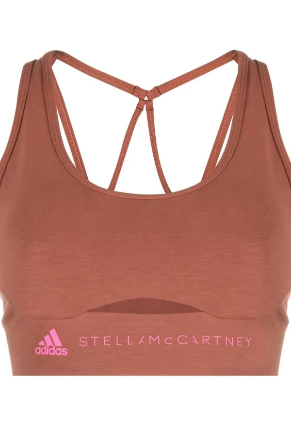 adidas by Stella McCartney croptop med rundad hals - Brun