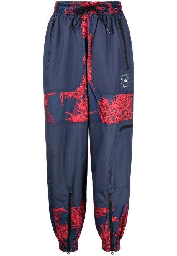 adidas by Stella McCartney Future Playground blommiga trackpants - Blå