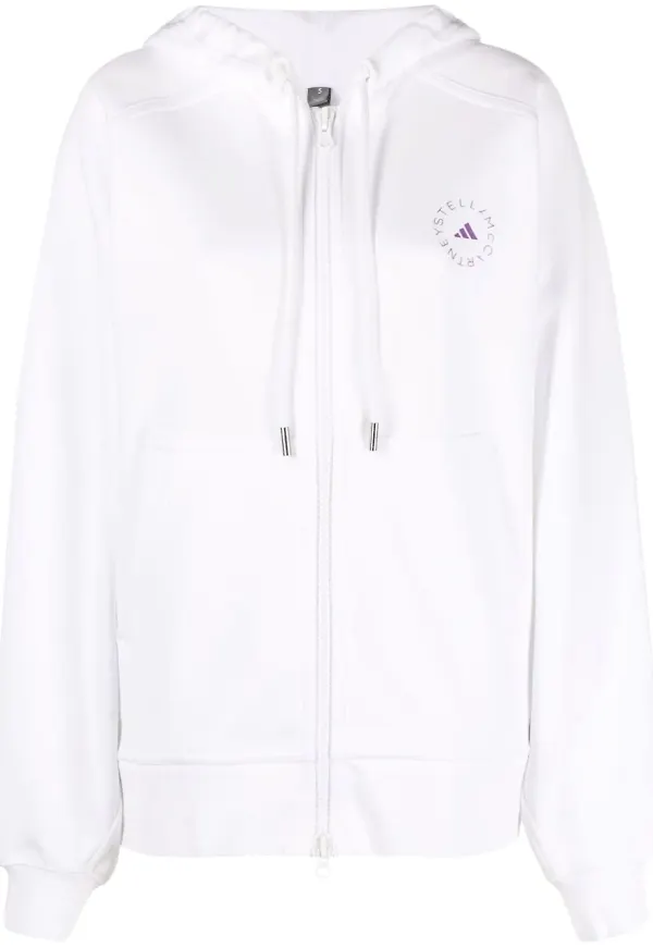 adidas by Stella McCartney hoodie med logotyp - Vit