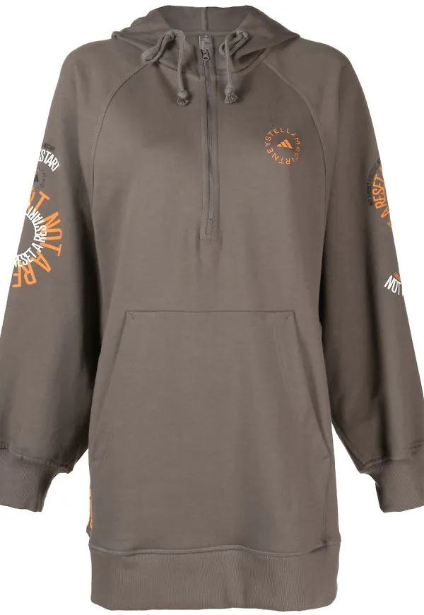 adidas by Stella McCartney hoodie med slogan - Grå
