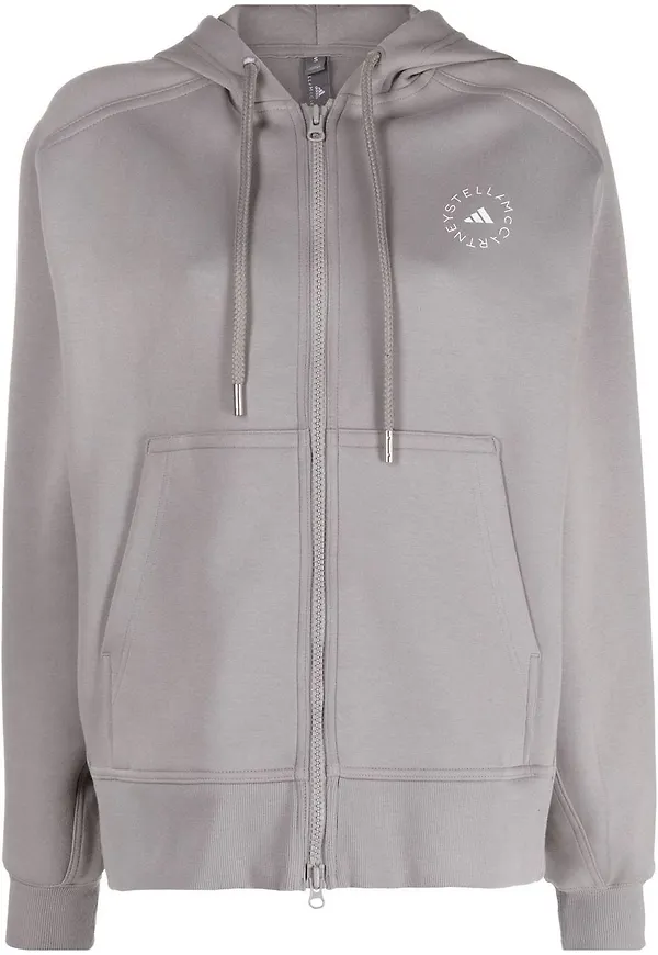 adidas by Stella McCartney huvtröja med dragkedja - Grå