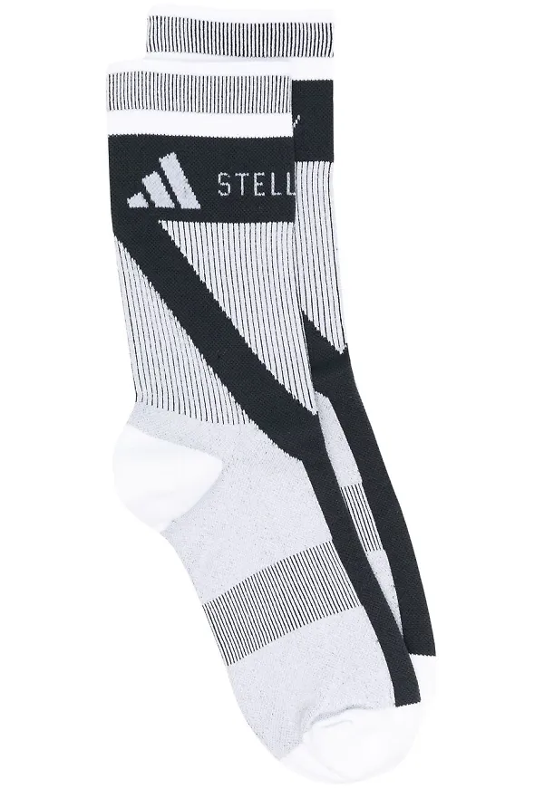 adidas by Stella McCartney intarsiastickade strumpor med logotyp - Svart