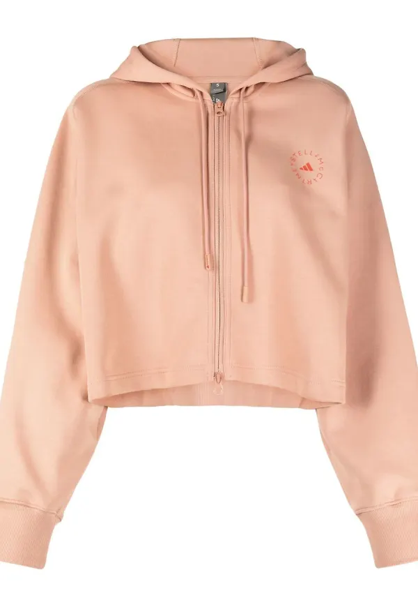 adidas by Stella McCartney kort hoodie med logotyp - Neutral