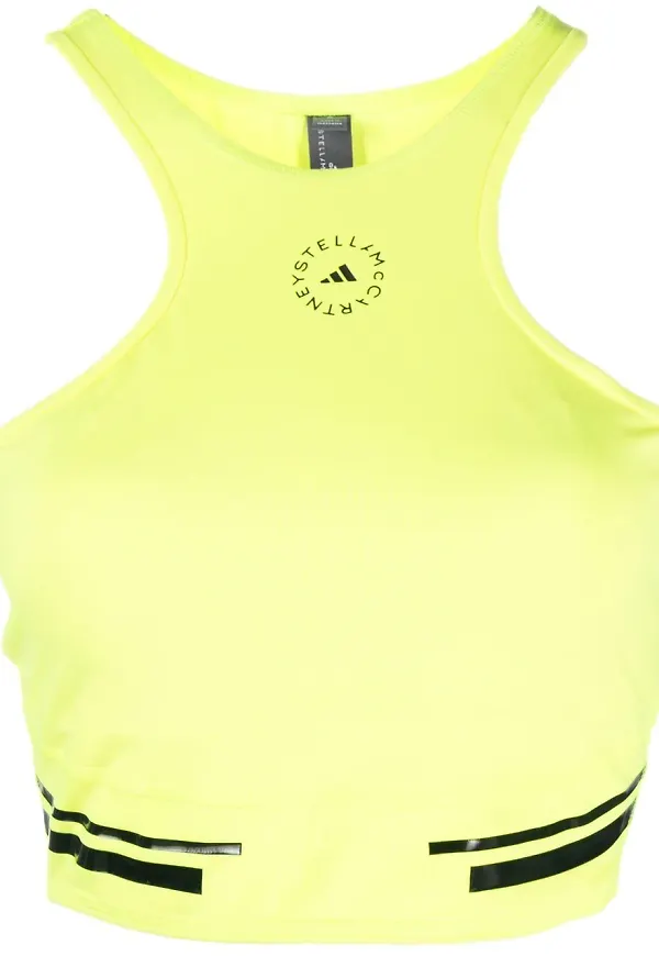adidas by Stella McCartney kort linne med logotyp - Gul